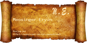 Messinger Ervin névjegykártya